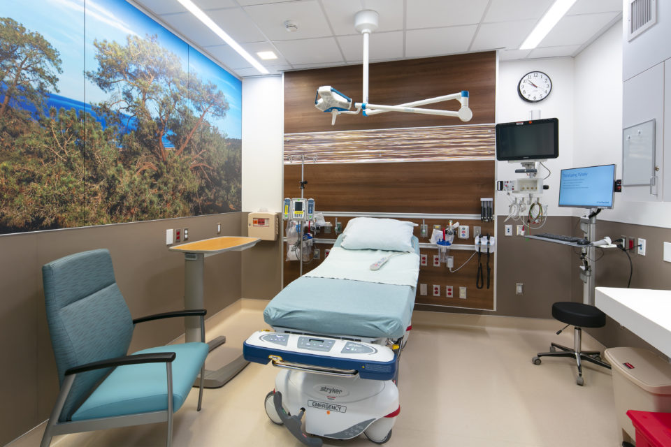 An exam room at the Gary and Mary West Senior Emergency Care Unit at UC San Diego Health