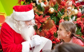 Santa with a young girl