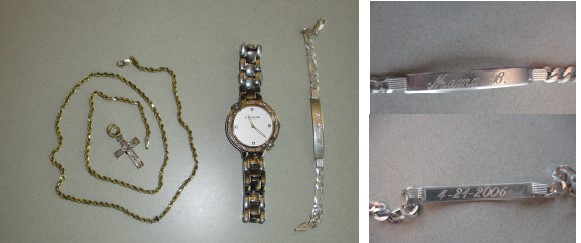 Jewelry worn by unidentified woman