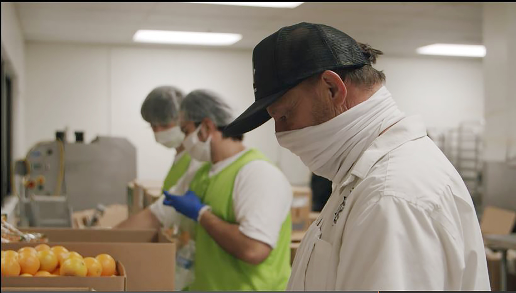 Sheriff's staff preparing meals for unsheltered.