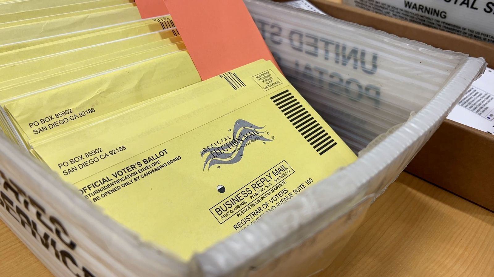 Returned ballots in box