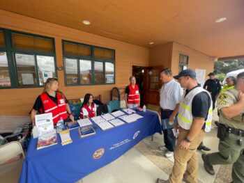 The Office of Emergency Services hosting a table with information