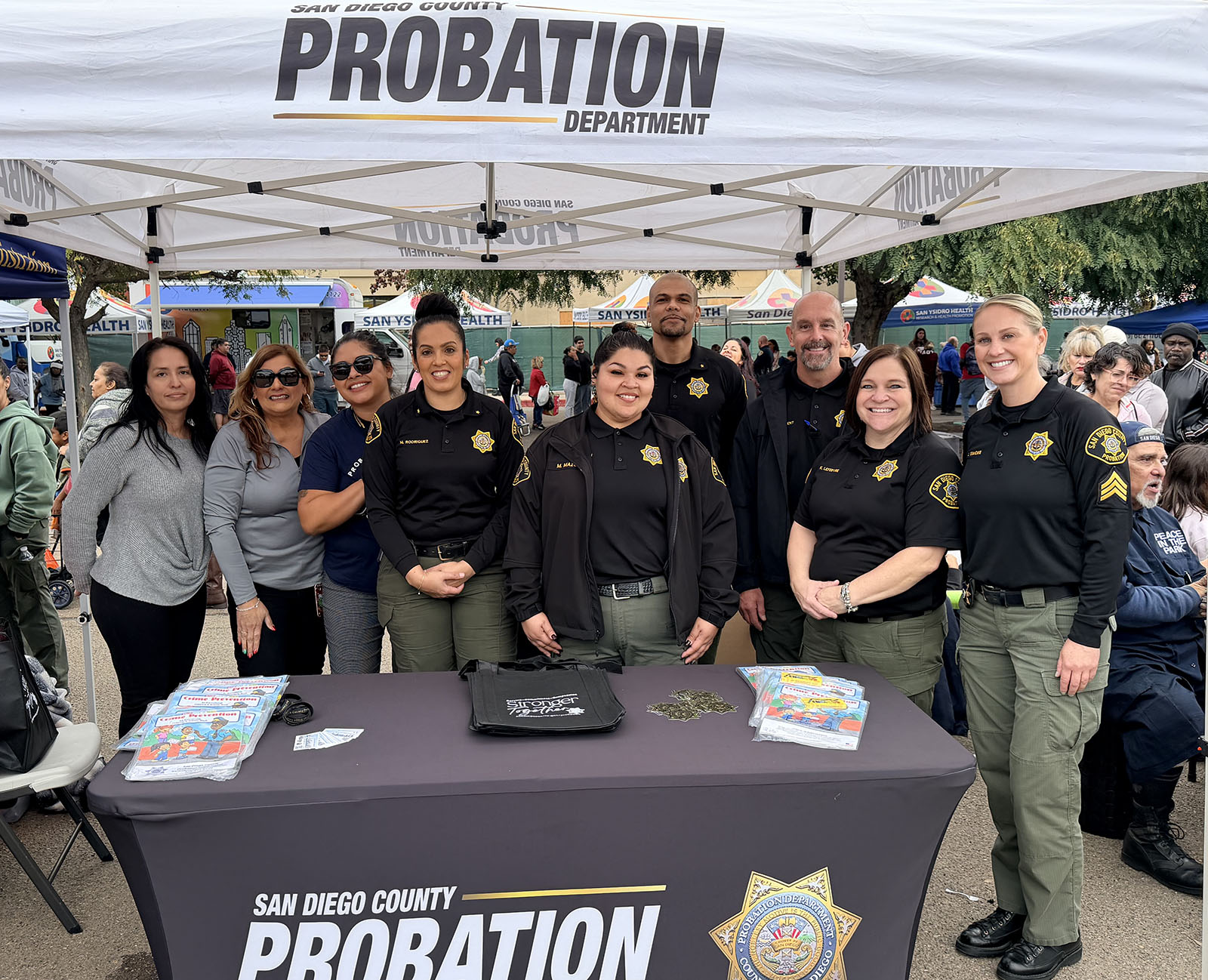 Probation team at a booth