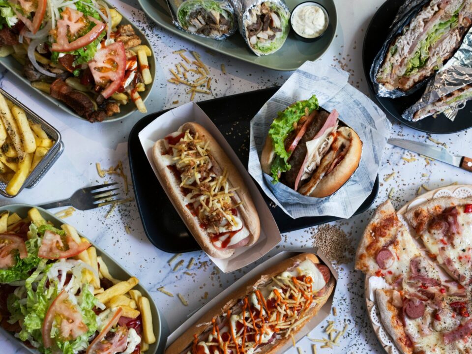 hot food, hot dogs, pizza, sandwhiches