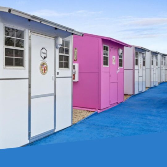 Row of cabins.