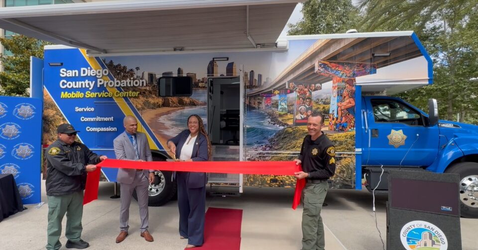 Chief Probation Officer with new mobile office vehicle