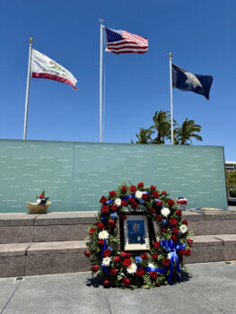 Wall of Light Memorial Flags and Wreath