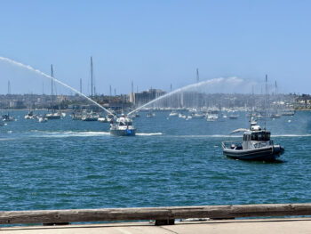 Harbor Police water salute