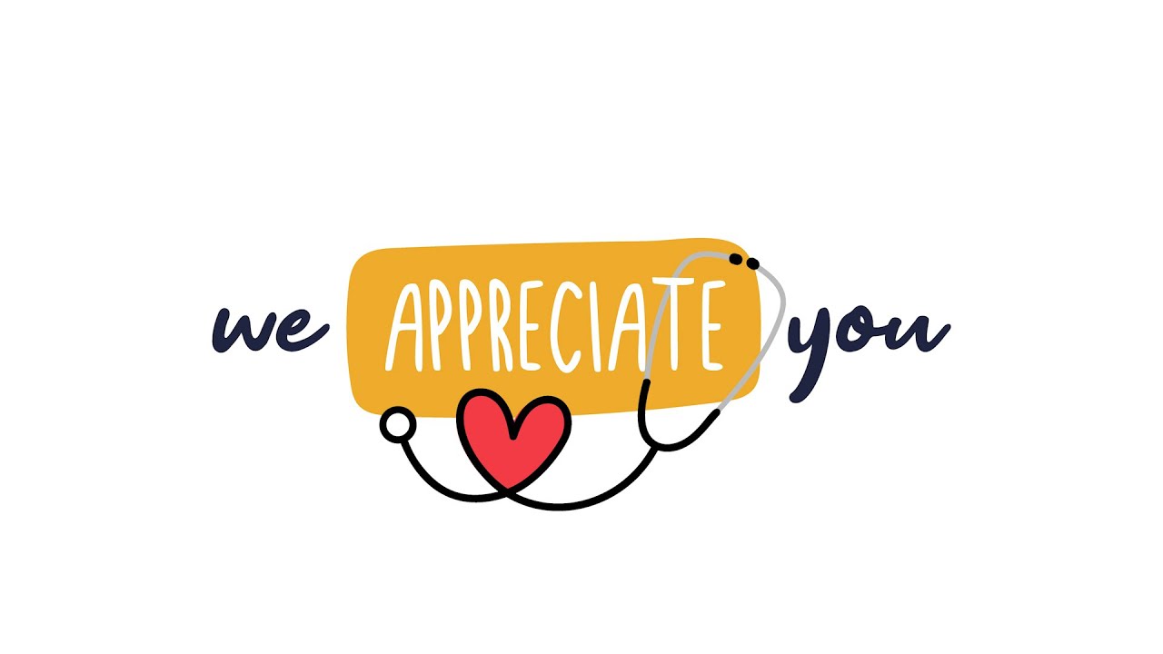 "We appreciate you" graphic with band aid and heart