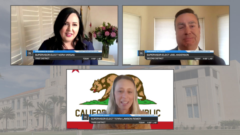 The three new supervisors on video conferencing
