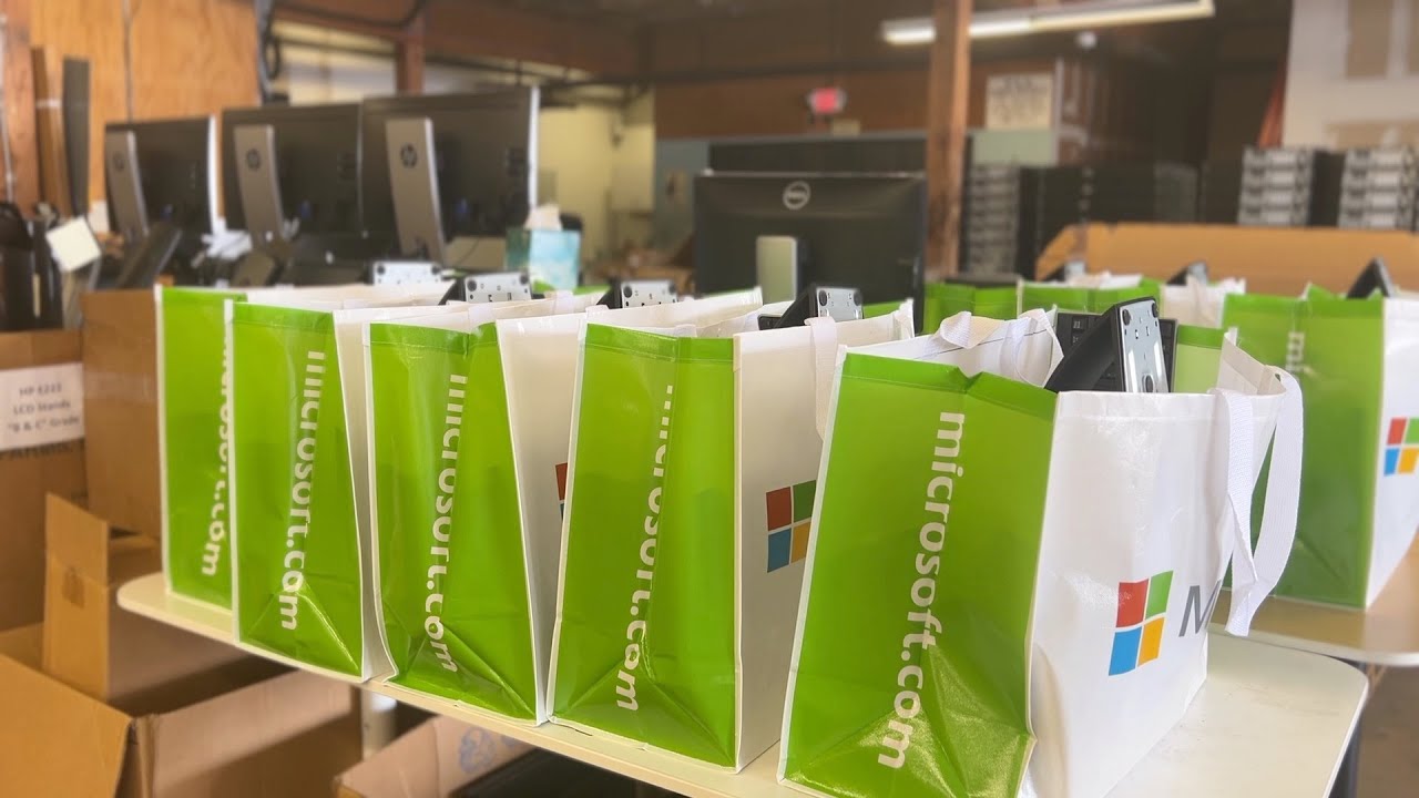 many gift bags on a table