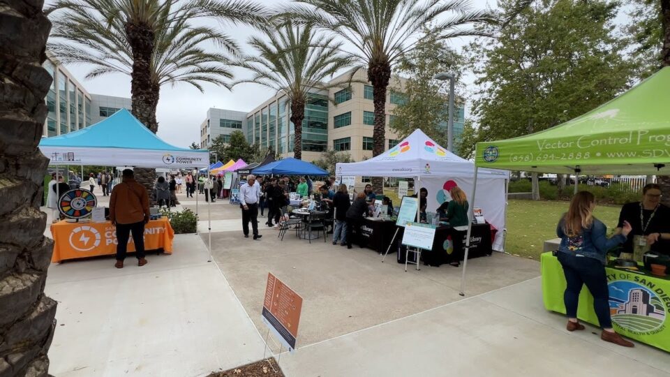 fair with pop-up tents at the County Operations Center
