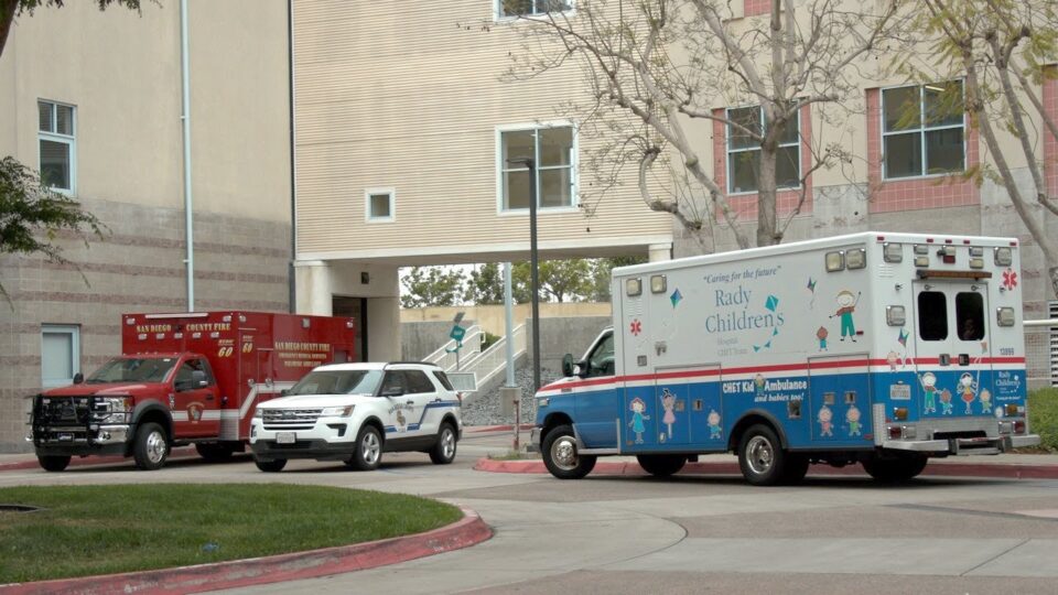 San Diego County Fire vehicles at Rad Children's Hospital
