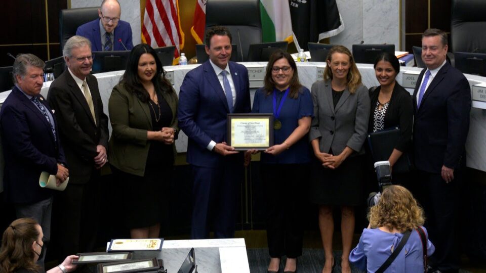 group poses for a picture in chambers