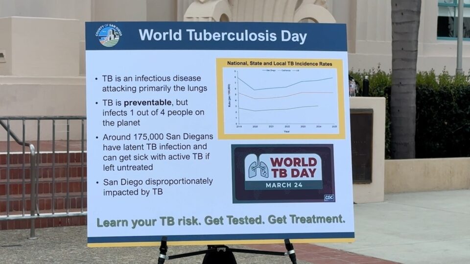 World TB Day poster outside the County Administration Center
