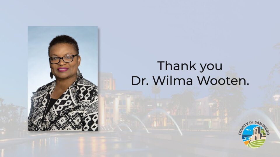 "Thank you Dr. Wilma Wooten" text with portrait of Dr. Wooten