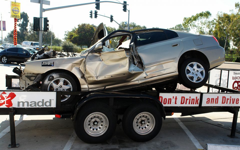 Image of a crashed car