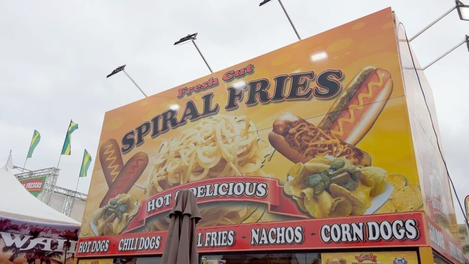 Giant sign for fresh cut spiral fries