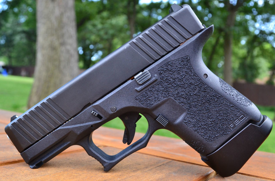 Ghost Gun Pistol without serial numbers on Table