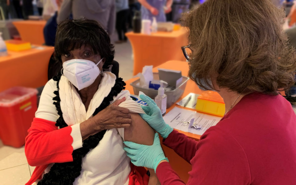 Person gets vaccinated