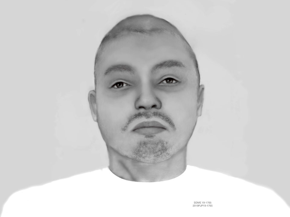 Artist sketch of a man who died and has not been identified.