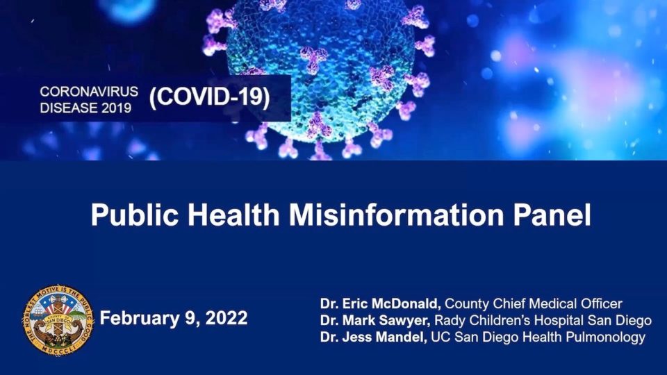 Public Health Misinformation Panel opening slide