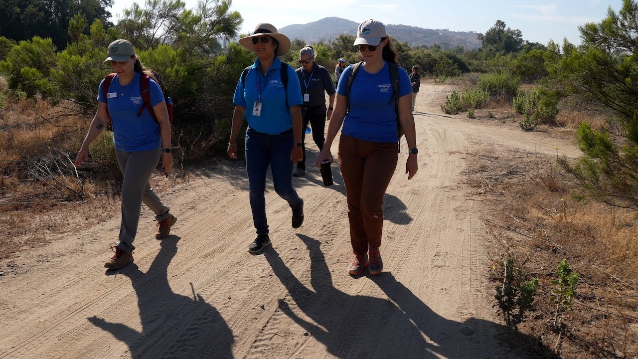 people walking on trail