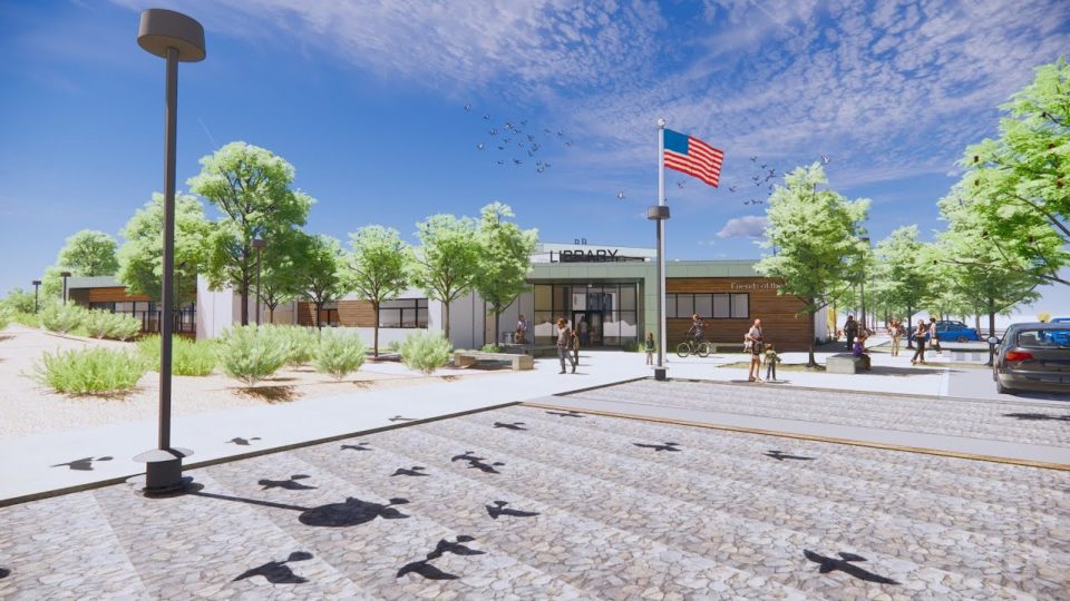 rendering of the Lakeside Library