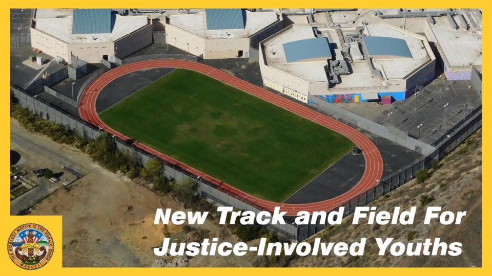 aerial view of a track