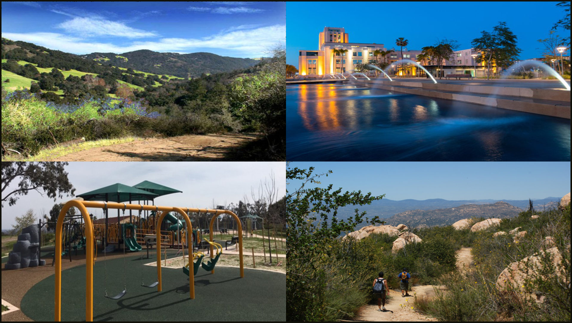 collage of four different parks