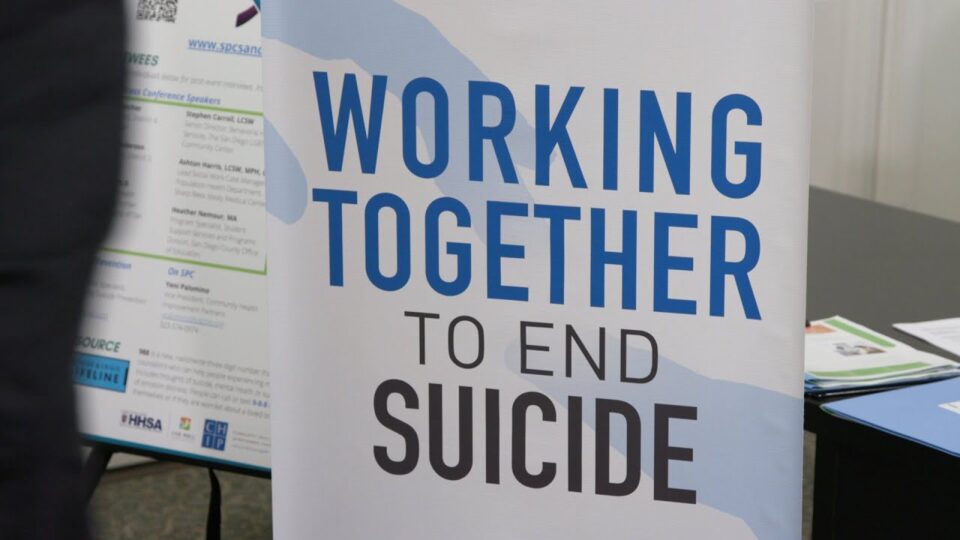 sign "working together to end suicide"