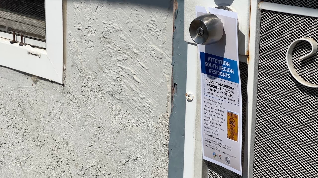 notice hangs on door knob